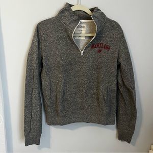 University of Maryland terrapins half zip grey sweatshirt redshirt